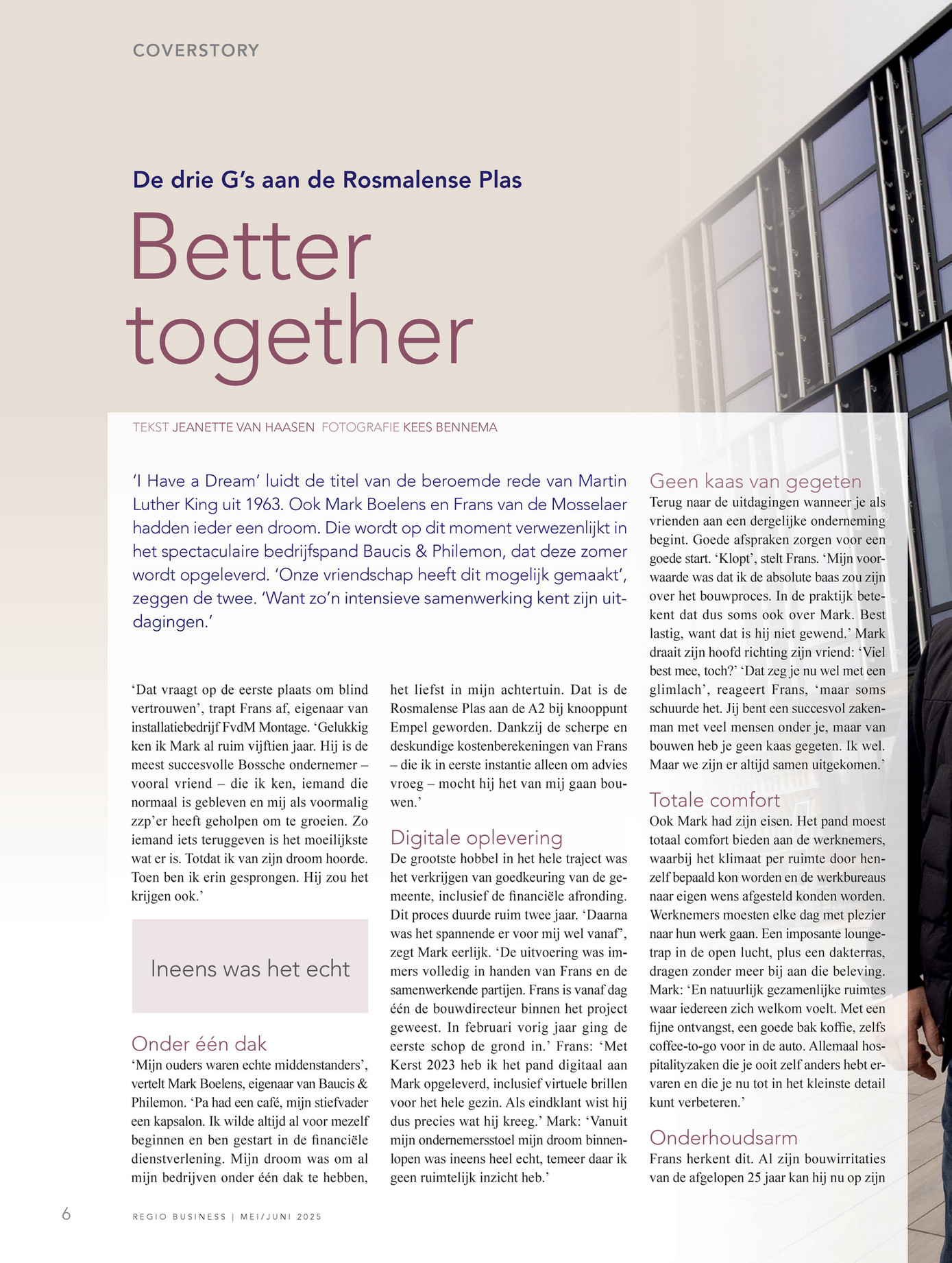 Artikel FvdM Montage in Brabants Zakenmagazine - pagina 6 - Better Together
